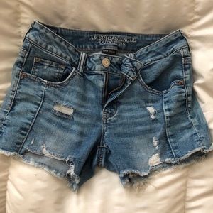 Mid-rise AEO Super Stretch denim shorts
